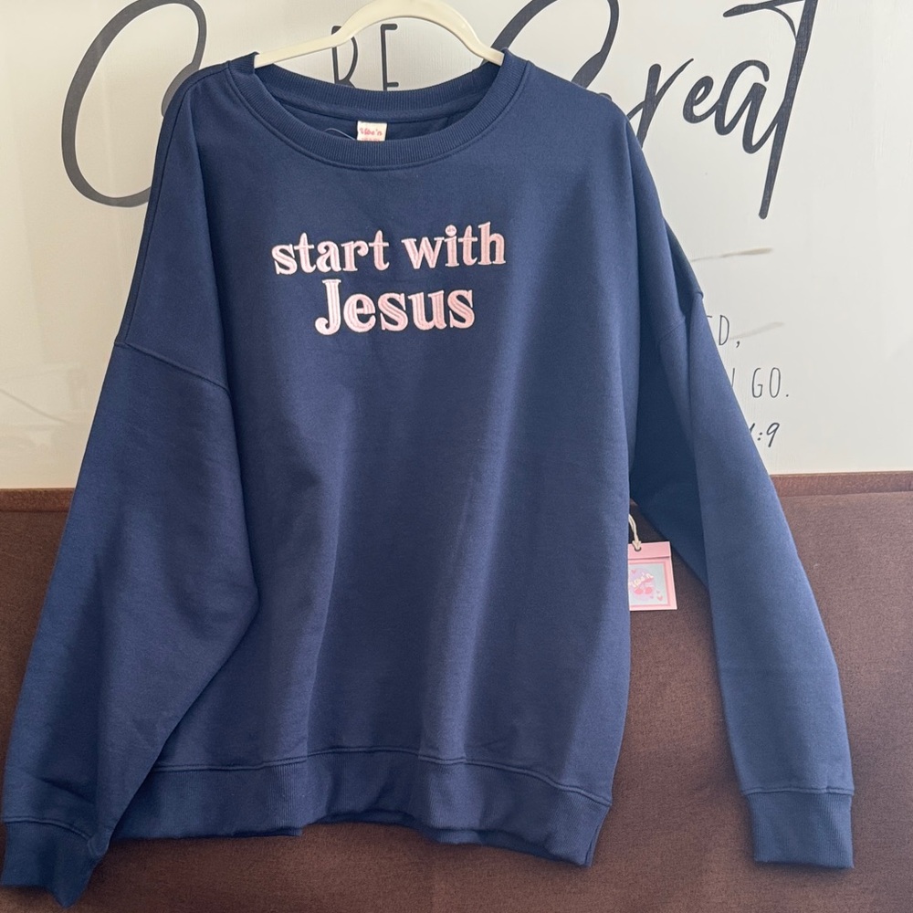 Vibe’n embroidered Jesus sweat shirt 2x